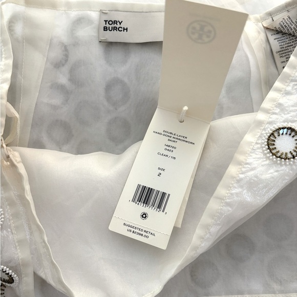 New TORY BURCH Mirror Embellished Double Layer Wrap Skirt - Picture 12 of 12